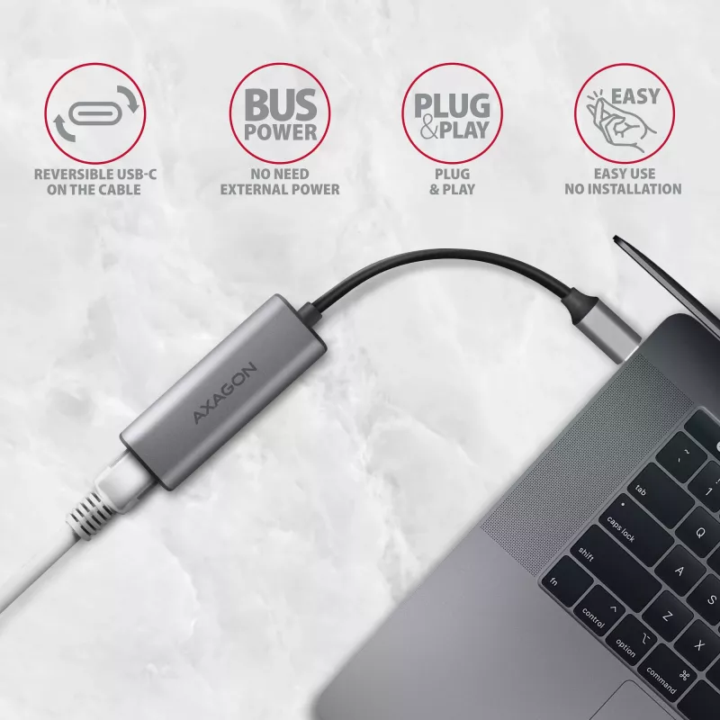 Axagon ADE-25RC SuperSpeed USB-C 2.5 Gigabit Ethernet Adapter