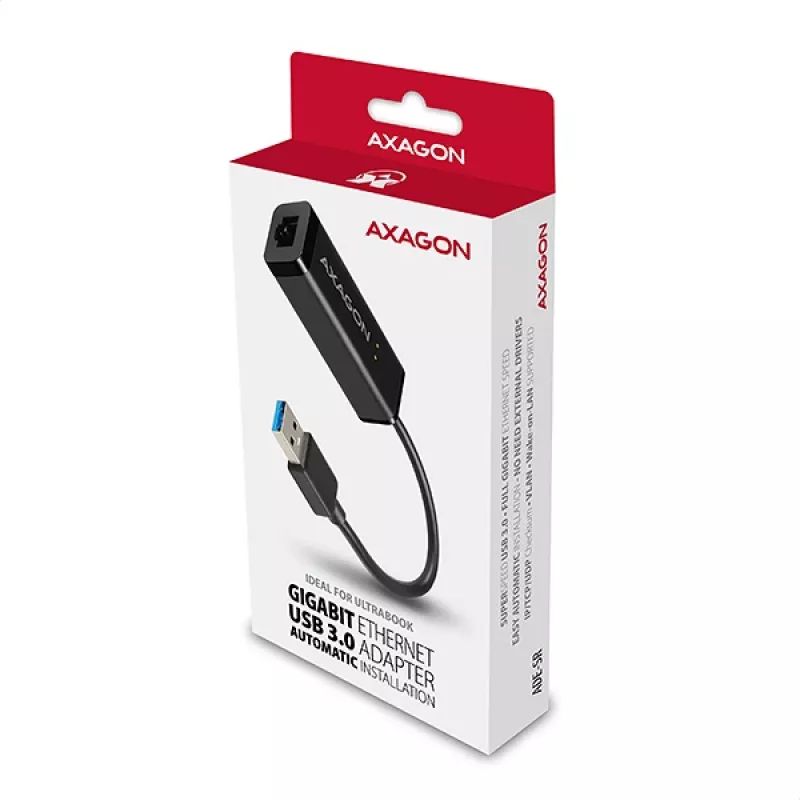 Adapter Axagon ADE-SR USB-A Gigabit Ethernet, przewodowy, USB, Ethernet, 1000 Mbit/s, czarny