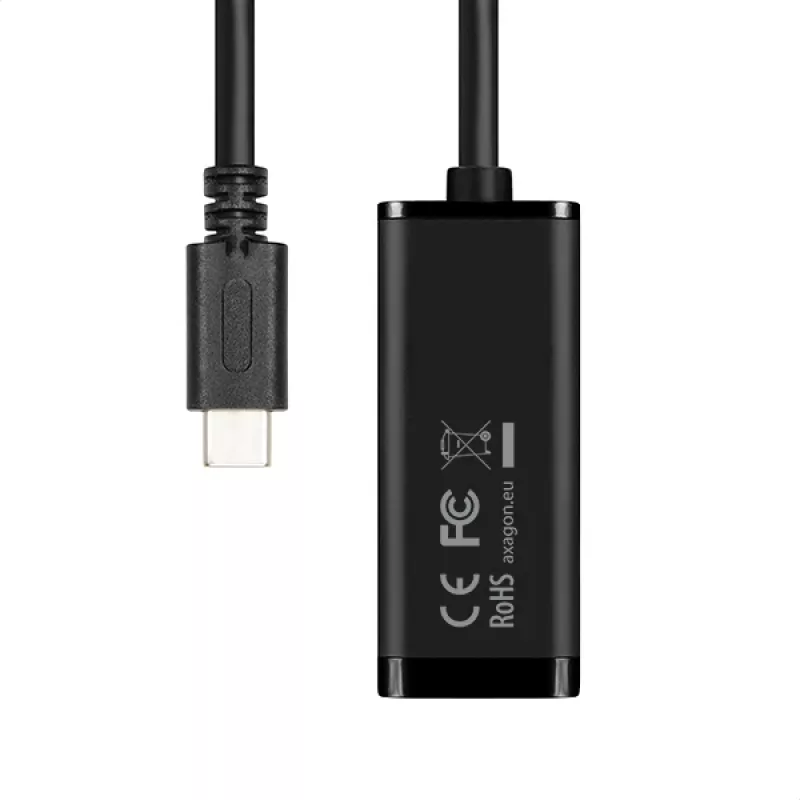 Adapter sieciowy Axagon ADE-SRC USB-C Gigabit Ethernet, przewodowy, USB Type-C, Ethernet, 1000 Mbit/s, czarny