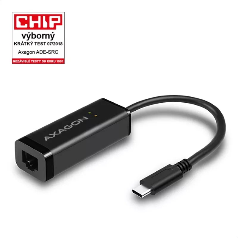 Adapter sieciowy Axagon ADE-SRC USB-C Gigabit Ethernet, przewodowy, USB Type-C, Ethernet, 1000 Mbit/s, czarny