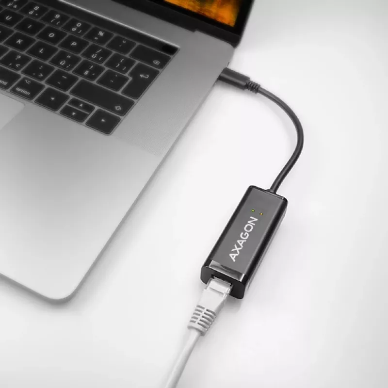 Adapter sieciowy Axagon ADE-SRC USB-C Gigabit Ethernet, przewodowy, USB Type-C, Ethernet, 1000 Mbit/s, czarny