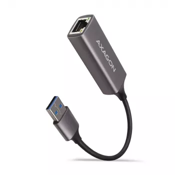 AXAGON USB 3.2 Gen 1 Type-A do Gigabit Ethernet adapter ADE-TR — 10/100/1000 Mbps, metal tytan szary, 5000 Mbit/s