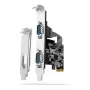 Axagon PCEA-S2N PCIe - adapter 2x port szeregowy 250 kbps ze SP i LP