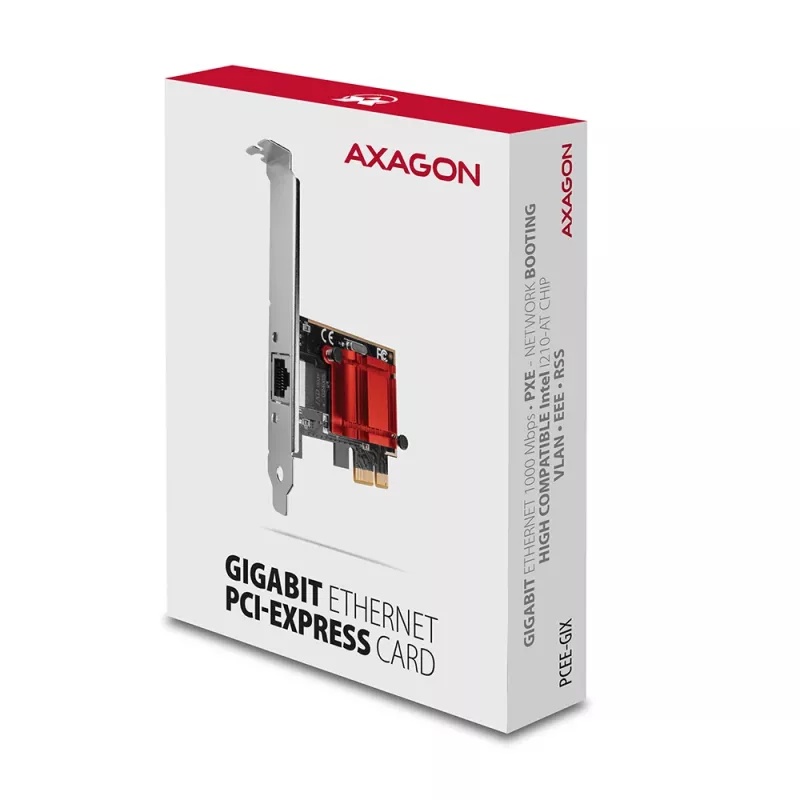 Wewnętrzna karta sieciowa AXAGON PCEE-GIX — PCI Express, Ethernet, 5000 Mbit/s, IEEE 802.3/802.3ab/802.3u