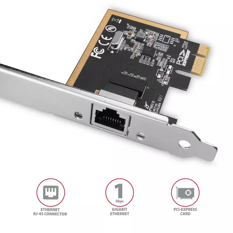 Axagon PCEE-GRF PCIe - Gigabit Ethernet adapter Realtek 8111F z SP i LP