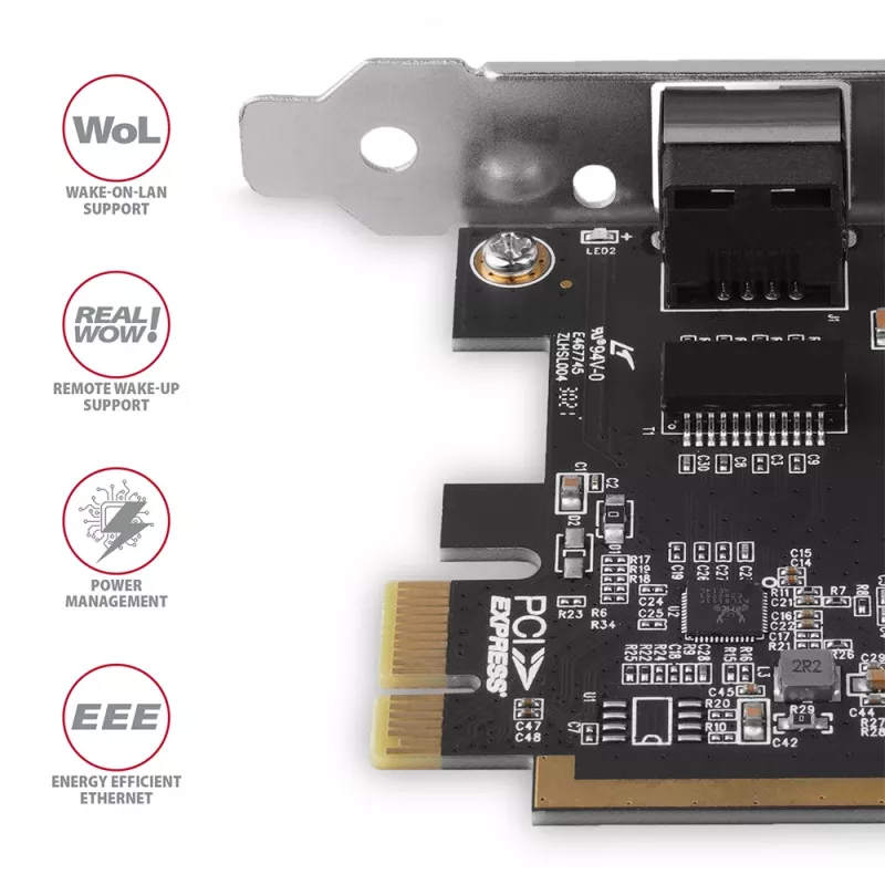 Axagon PCEE-GRF PCIe - Gigabit Ethernet adapter Realtek 8111F z SP i LP