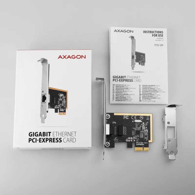 Axagon PCEE-GRF PCIe - Gigabit Ethernet adapter Realtek 8111F z SP i LP