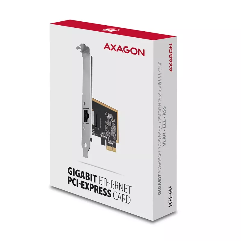 Axagon PCEE-GRF PCIe - Gigabit Ethernet adapter Realtek 8111F z SP i LP
