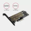 Axagon PCEM2-D PCIe x4 - adapter na dwa dyski M.2 NVMe M-key + SATA B-key z zaślepkami SP i LP