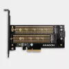 Axagon PCEM2-D PCIe x4 - adapter na dwa dyski M.2 NVMe M-key + SATA B-key z zaślepkami SP i LP