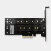 Axagon PCEM2-D PCIe x4 - adapter na dwa dyski M.2 NVMe M-key + SATA B-key z zaślepkami SP i LP