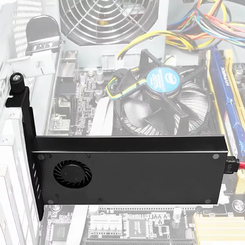 Axagon PCEM2-DC PCIe x4 - adapter na slot M.2 NVMe M-key + SATA B-key z chłodzeniem, SP i LP