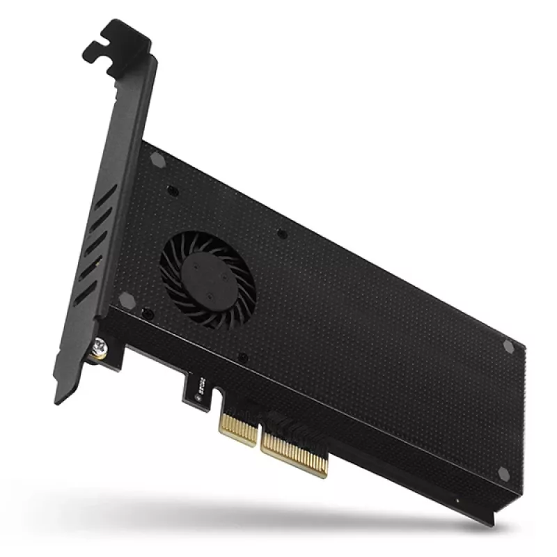 Axagon PCEM2-DC PCIe x4 - adapter na slot M.2 NVMe M-key + SATA B-key z chłodzeniem, SP i LP