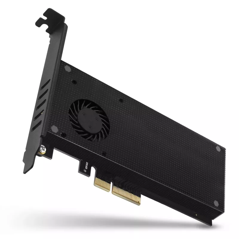 Axagon PCEM2-DC PCIe x4 - adapter na slot M.2 NVMe M-key + SATA B-key z chłodzeniem, SP i LP