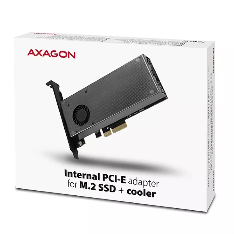 Axagon PCEM2-DC PCIe x4 - adapter na slot M.2 NVMe M-key + SATA B-key z chłodzeniem, SP i LP