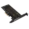 Axagon PCEM2-DC PCIe x4 - adapter na slot M.2 NVMe M-key + SATA B-key z chłodzeniem, SP i LP