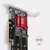 Axagon PCEM2-ND PCIe x8 - adapter z dwoma slotami M.2 NVMe M-key, RAID, przełącznik danych, z wspornikiem standardowym i niskoprofilowym