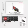 Axagon PCEM2-ND PCIe x8 - adapter z dwoma slotami M.2 NVMe M-key, RAID, przełącznik danych, z wspornikiem standardowym i niskoprofilowym