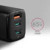 Ładowarka ścienna GaN Axagon ACU-DPQ65 65W, 3 porty (USB-A + podwójny USB-C), PD3.0/QC4+/PPS/Apple