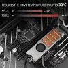Axagon CLR-M2FAN Miedziany radiator z wentylatorem do jednostronnych i dwustronnych dysków SSD M.2, rozmiar 2280, wysokość 13 mm.