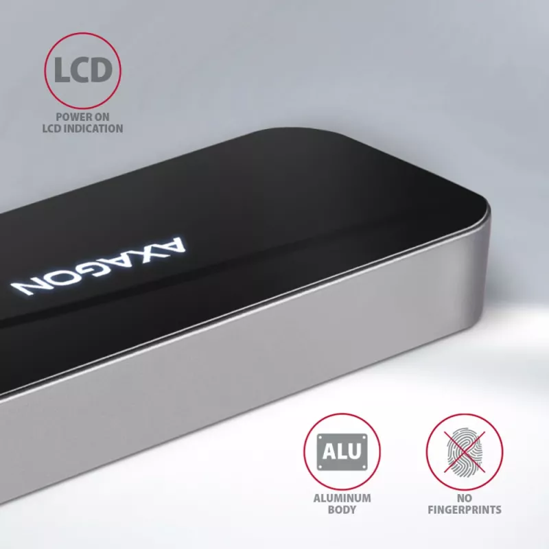 Axagon HMC-6GL Hub USB 3.2 Gen 1, 3x USB-A, HDMI 4K/30Hz, RJ-45, PD 100W, kabel USB-C 20 cm
