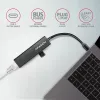 Hub USB-C Axagon HMC-GL3A 3x USB-A Gbit-LAN Czarny