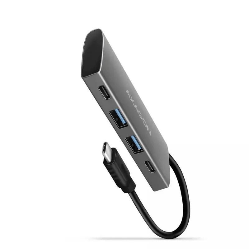 AXAGON HMC-4G2, USB-C 3.2 Gen 2 10 Gb/s hub, porty 2x USB-A + 2x USB-C, kabel USB-C 13cm