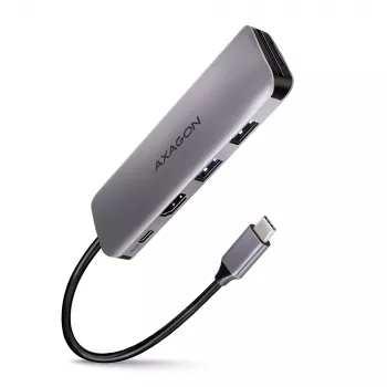 Hub Axagon HMC-5 USB 3.2 Gen 1, 2x USB-A, HDMI, SD/microSD, PD 100W, kabel USB-C 20 cm