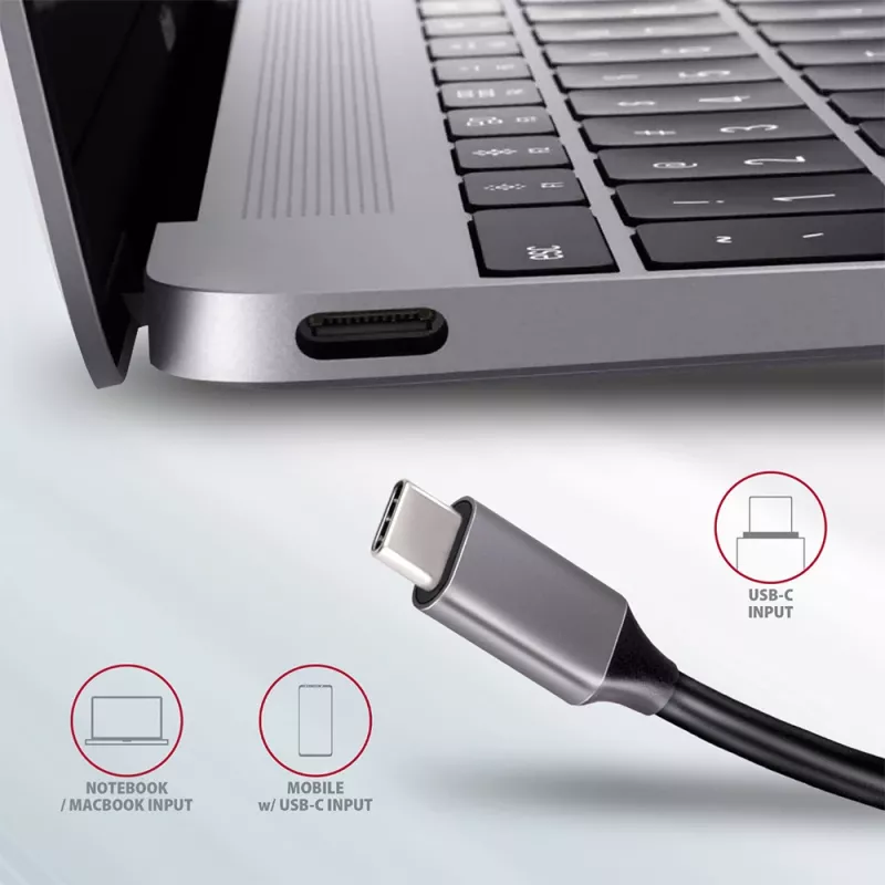 Hub Axagon HMC-5 USB 3.2 Gen 1, 2x USB-A, HDMI, SD/microSD, PD 100W, kabel USB-C 20 cm