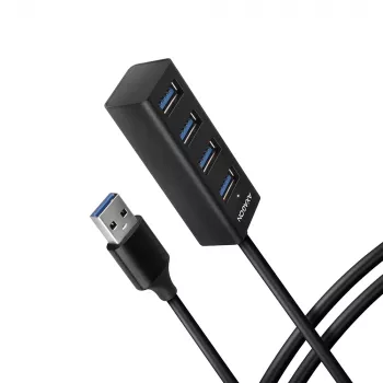 Axagon HUE-M1AL 4x USB 3.2 Gen 1 MINI hub, metal, 1.2m USB-A kabel
