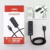 Axagon HUE-M1AL 4x USB 3.2 Gen 1 MINI hub, metal, 1.2m USB-A kabel
