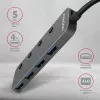 Axagon HUE-MSA Superszybki przełącznik USB-A Hub 4x USB 3.0 Active - 20cm Czarny USB 3.2 Gen 1 (3.1 Gen 1) Type-A 5000 Mbit/s Szary
