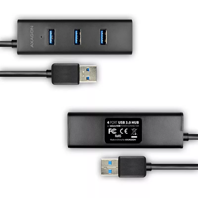 Axagon HUE-S2B 4x USB 3.0 HUB ŁADUJĄCY, zasilanie micro USB