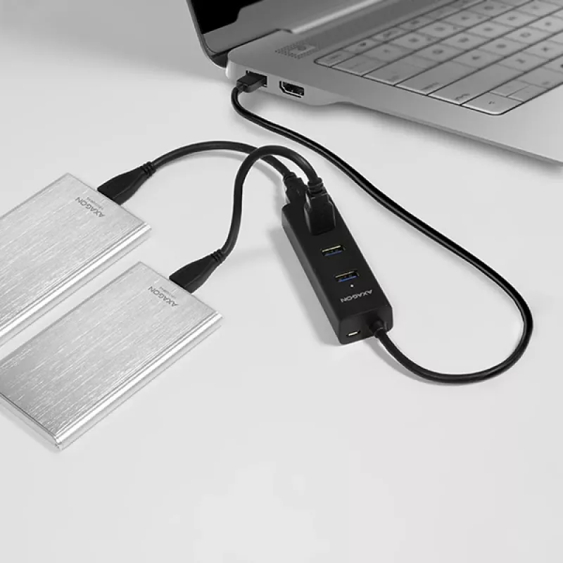 Axagon HUE-S2B 4x USB 3.0 HUB ŁADUJĄCY, zasilanie micro USB