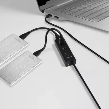 Axagon HUE-S2BL 4x USB 3.0 HUB ŁADUJĄCY z kablem 1,2 m, zasilanie micro USB