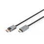 Przewód DIGITUS DP-HDMI z diodą LED 4K/30Hz, 2m, aluminiowa obudowa, pozłacane styki, obsługa 4K30Hz