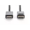 Przewód DIGITUS DP-HDMI z diodą LED 4K/30Hz, 2m, aluminiowa obudowa, pozłacane styki, obsługa 4K30Hz