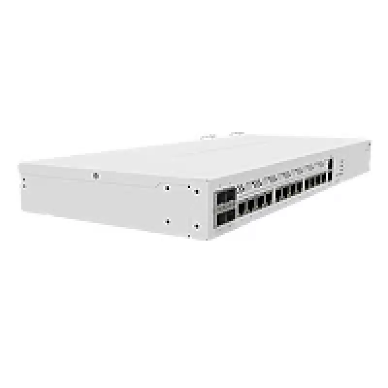 Przewodowy router MikroTik CCR2116-12G-4S+ — 13x Gigabit RJ-45, 4x SFP+, 2000 MHz, DDR4, biały