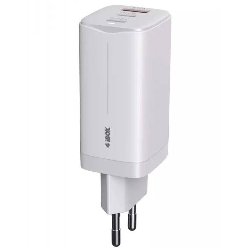 ładowarka do urządzeń mobilnych IBOX ILUC65W, 65 W, 2x USB-C + 1x USB-A, biały, kabel 1,5 m