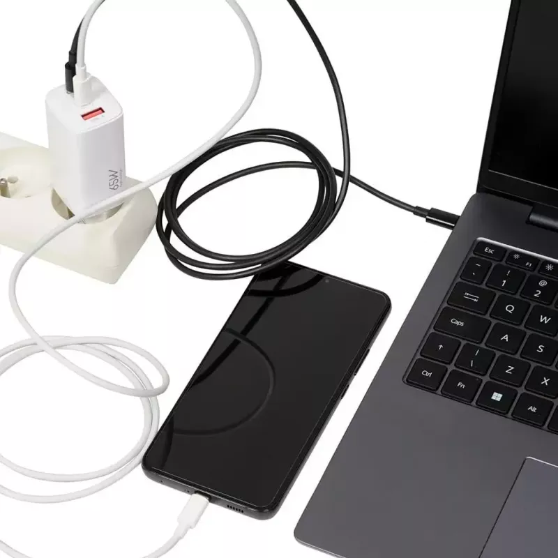 ładowarka do urządzeń mobilnych IBOX ILUC65W, 65 W, 2x USB-C + 1x USB-A, biały, kabel 1,5 m