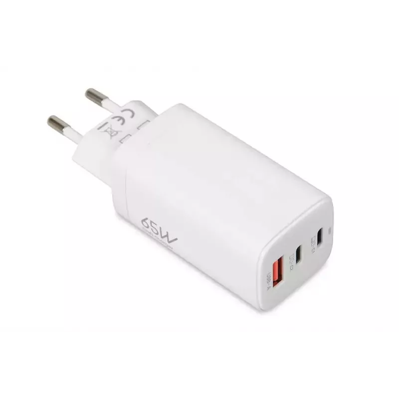 ładowarka do urządzeń mobilnych IBOX ILUC65W, 65 W, 2x USB-C + 1x USB-A, biały, kabel 1,5 m