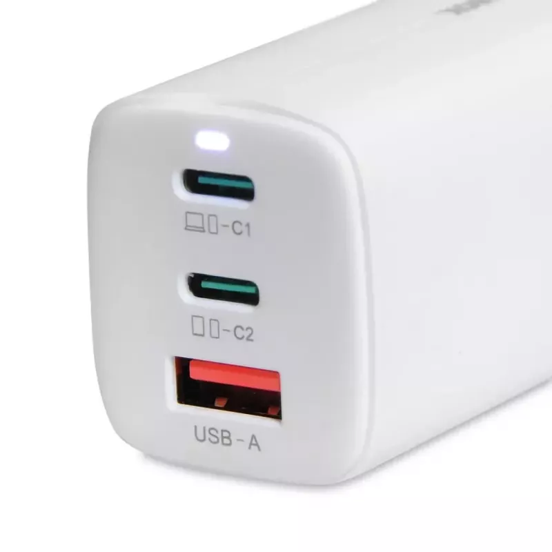 ładowarka do urządzeń mobilnych IBOX ILUC65W, 65 W, 2x USB-C + 1x USB-A, biały, kabel 1,5 m