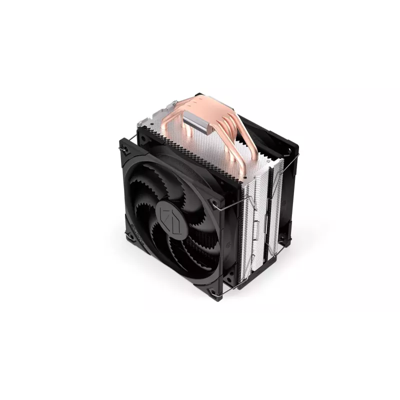 Chłodzenie powietrzne ENDORFY Fera 5 Dual Fan — 2 wentylatory PWM 120 mm, 4 rurki cieplne, TDP 220 W, kompatybilne z LGA 2011 i wieloma gniazdami, czarny