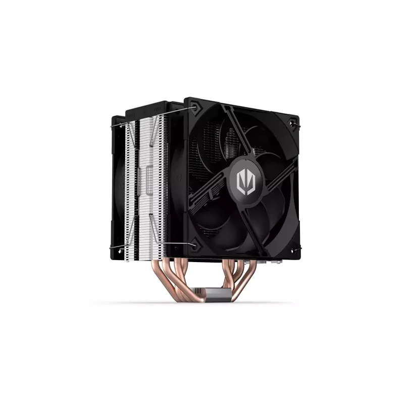 Chłodzenie powietrzne ENDORFY Fera 5 Dual Fan — 2 wentylatory PWM 120 mm, 4 rurki cieplne, TDP 220 W, kompatybilne z LGA 2011 i wieloma gniazdami, czarny