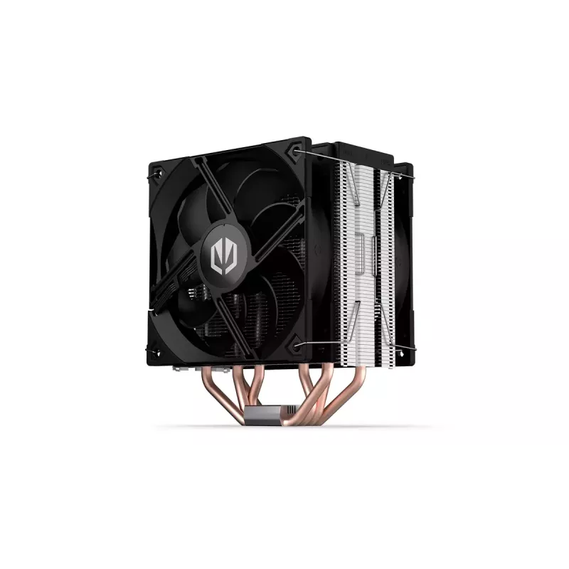 Chłodzenie powietrzne ENDORFY Fera 5 Dual Fan — 2 wentylatory PWM 120 mm, 4 rurki cieplne, TDP 220 W, kompatybilne z LGA 2011 i wieloma gniazdami, czarny