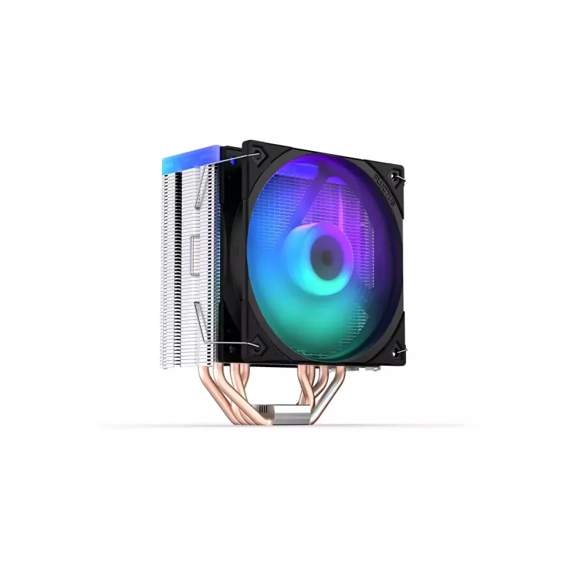 Chłodzenie powietrzne ENDORFY Fera 5 ARGB 120 mm Czarne — 4 rurki cieplne, 1x120 mm wentylator PWM, TDP 220 W, wysokość 155 mm