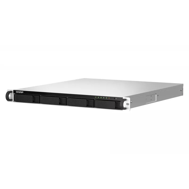 QNAP TS-464U-RP NAS Rack (1U) Intel® Celeron® N5095 8 GB DDR4 0 TB QNAP Turbo System Aluminium, Czarny