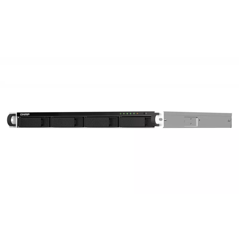 QNAP TS-464U-RP NAS Rack (1U) Intel® Celeron® N5095 8 GB DDR4 0 TB QNAP Turbo System Aluminium, Czarny
