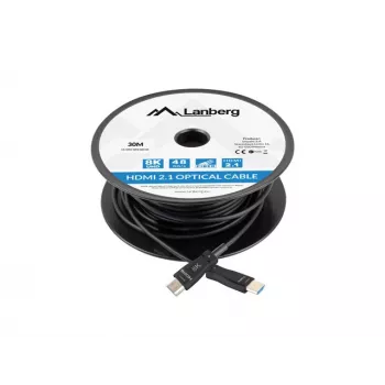 Przewód HDMI LANBERG - M/m V2.1 Optical AOC - 30m Czarny