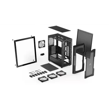 Obudowa PC ENDORFY Regnum 400 ARGB Tower Black — ATX, szkło hartowane, ARGB, 3x120mm przód, 1x120mm tył, obsługuje GPU 37 cm